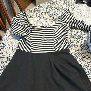 Striped low back dress size small